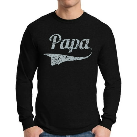 Awkward Styles Men's Papa Graphic Long Sleeve T-shirt Tops Vintage Father`s Day Gift Best Dad Ever Papa (Best Vintage Clothing Sites)