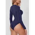 thumbnail image 3 of Body à Manches Longues Sans Couture pour Femmes Col Rond T-Shirt Basique Extensible, 3 of 6
