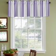 thumbnail image 3 of Purple Grey Stripe Curtain Valances for Windows, Kitchen Valance Window Treatments Panel 2 Pack, Farmhouse Minimalist Striped Rod Pocket Short Curtains for Bathroom Bedroom 54 x 18 Inch, 3 of 8