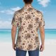 thumbnail image 4 of Fotbe Cute Autumn Turkey Camisa Hawaiana para Hombre Unisex – Camisa Casual de Verano con Botones de Manga Corta de Algodón y Lino,X-Large, 4 of 7
