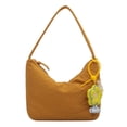thumbnail image 3 of Solid Color Handbag Women's Large Capacity Soft Waxy Nylon Cloth Bag Simple Underarm Bag Hand Bag Shoulder Mummy Bag, 3 of 6
