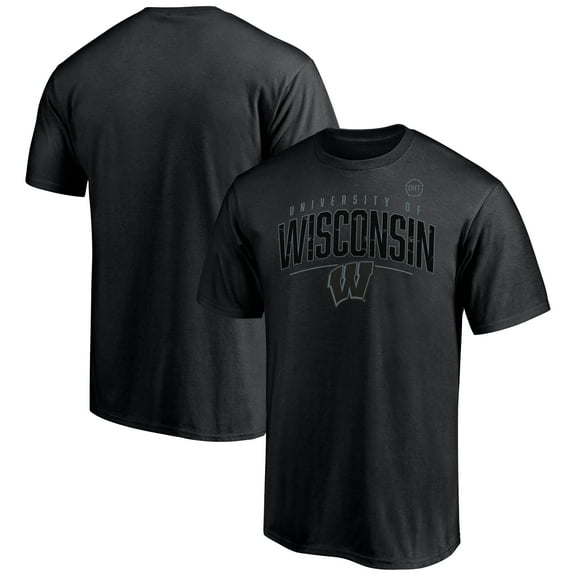Men's Black Wisconsin Badgers Flag T-Shirt