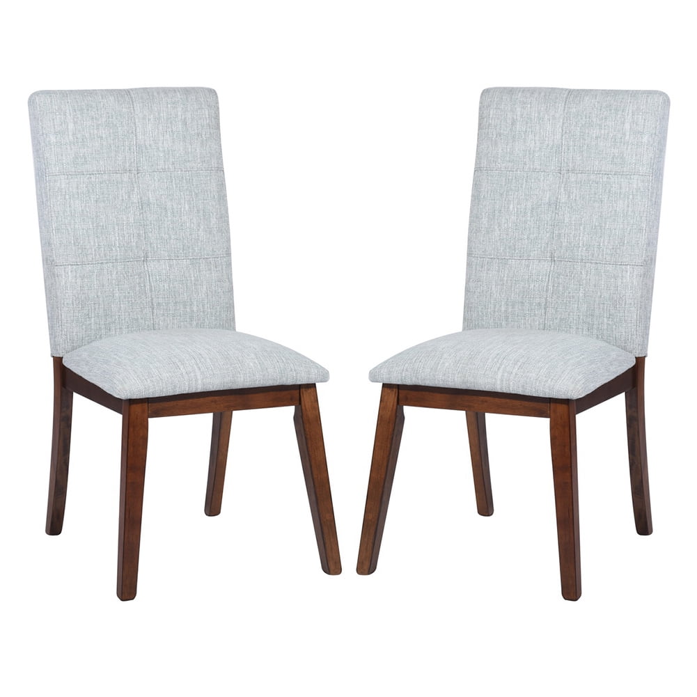 Kepooman 2-Piece Modern Upholstered Dining Chairs with Wood Leg, Accent Chairs for Kitchen, Living Room, Gray
