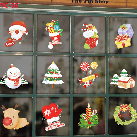 Christmas Window Stickers Wall Sticker Ikevan Santa Claus ...