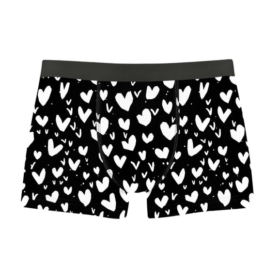 Vetsdori Mens Holiday Underwear Trunks Cozy Elastic Waist Valentine's Day Soft Fashion Gift for Husband Boxers Boxer Briefs for Men