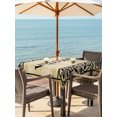 thumbnail image 4 of Square Outdoor Tablecloth with Umbrella Hole Brown Welcome Modern Outside Table Cloth Waterproof Patio Table Cover Abstract Art Floral Leaves Zipper Tablecloths for Picnic Party Camping 54x54 Inch, 4 of 8