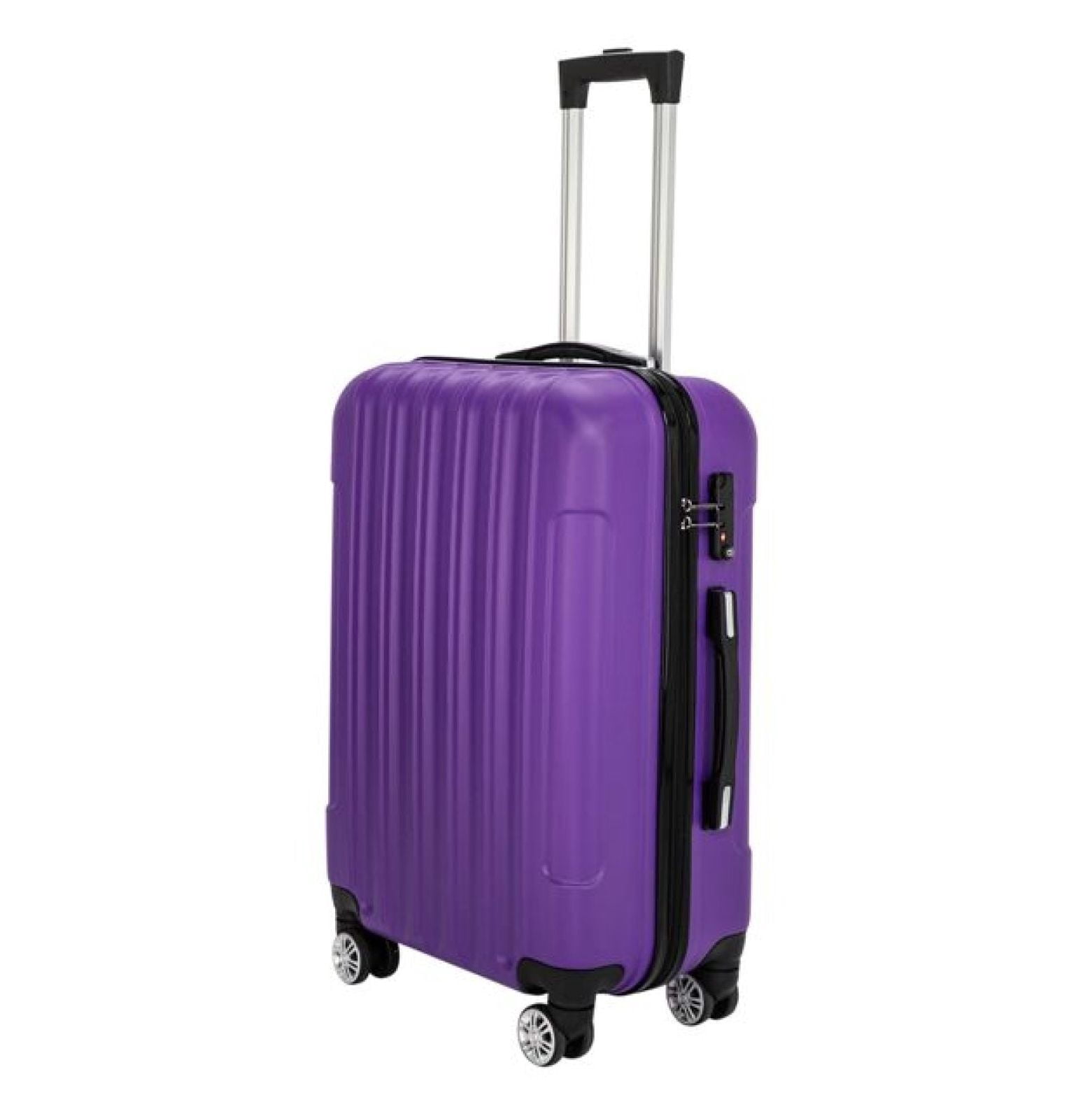 3-in-1 Luggage Set Large Capacity Spinner Suitcase, Travel Rolling Suitcases with TSA Lock, Lightweight Hardshell Carry On Luggage - Purple
