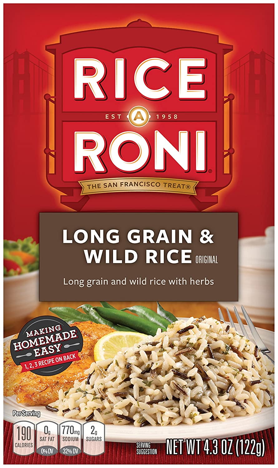 RiceARoni Long grain & wild rice with herbs, Pack of 12