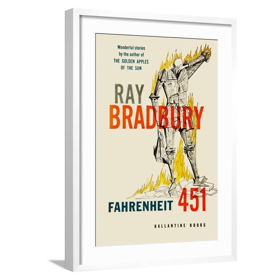 Art.com Fahrenheit 451 Art Print by Joseph Mugaini, White Frame Wall Art, 21" x 29"
