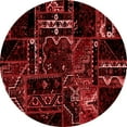 thumbnail image 1 of Ahgly Company Machine Washable Indoor Round Patchwork Red Transitional Area Rugs, 8' Round, 1 of 4