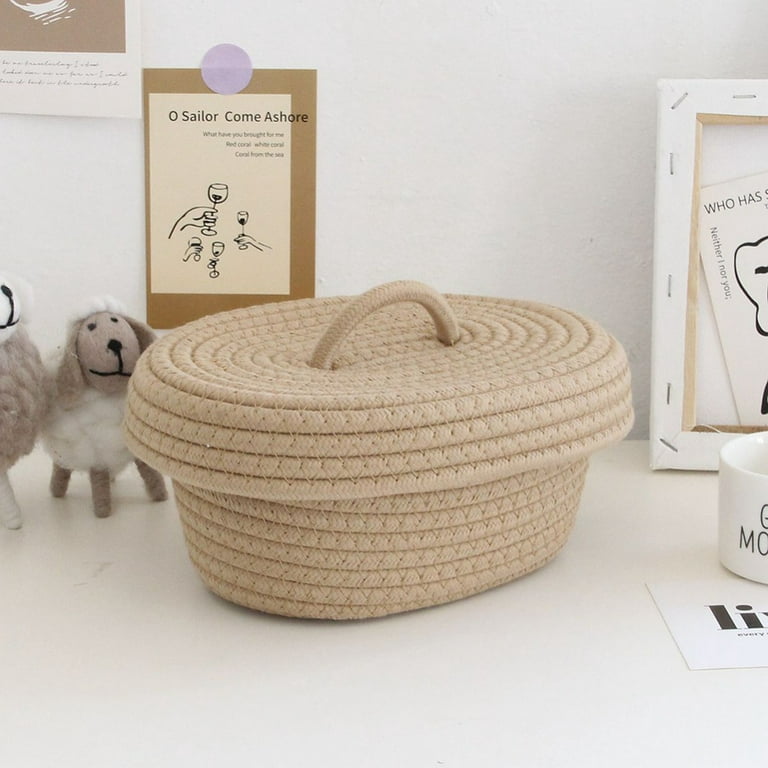 Large Rope Basket, Rectangular Bathroom Organizer, Handmade Crochet Storage  Basket 