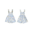 thumbnail image 2 of Suealasg Little Girls Overalls Duck/Bunny/Bow Print Sleeveless Square Neck Suspender Jumpsuit, 2 of 9