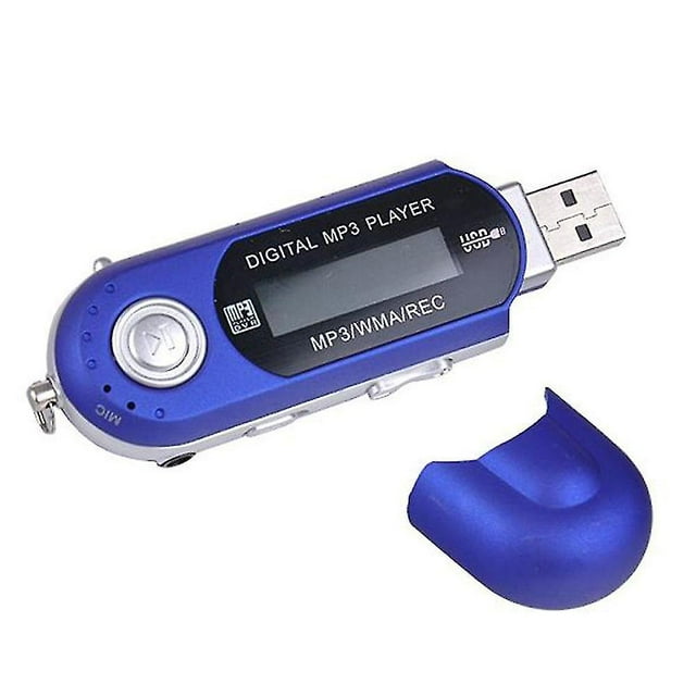 Unidad flash USB 2.0 de memoria grande de 32 GB Mini reproductor de música MP3 Lcd con radio Fm (azul)