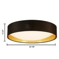 thumbnail image 3 of Orme - 20" LED Flush Mount Ceiling Lighting - Black Exterior/Gold Interior Fabric Shade with Acrylic Diffuser, 3 of 3