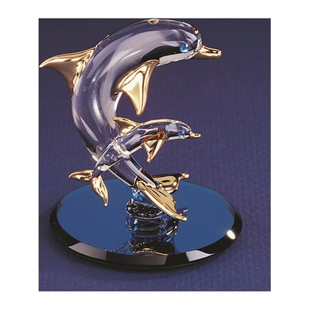 Dolphin & Baby Glass Figurine Designer Jewelry by Sweet Pea