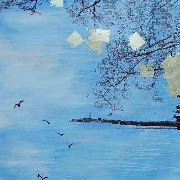 Marmont Hill "New Bedford Harbor" by Tracy Silva Barbosa Painting Print on Canvas