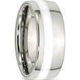 thumbnail image 4 of Stainless Steel Polished White Ceramic Inlay 9mm Band (Size 11) Made In China sr390-11, 4 of 5