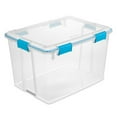Sterilite 80Qt Clear Plastic Stackable Storage Bin w/ Gasket Latch Lid