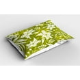 thumbnail image 2 of Ambesonne Floral Pillow Sham 2 Pack, Green Flower Pattern, 36"x20", Pale Green White, 2 of 3