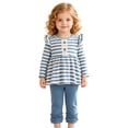 thumbnail image 6 of xaweyi Infant Toddler Girl Fall Winter Two Piece Outfit Ruffle Long Sleeve Shirt and Matching Pants Size 6-9 Months, 6 of 8