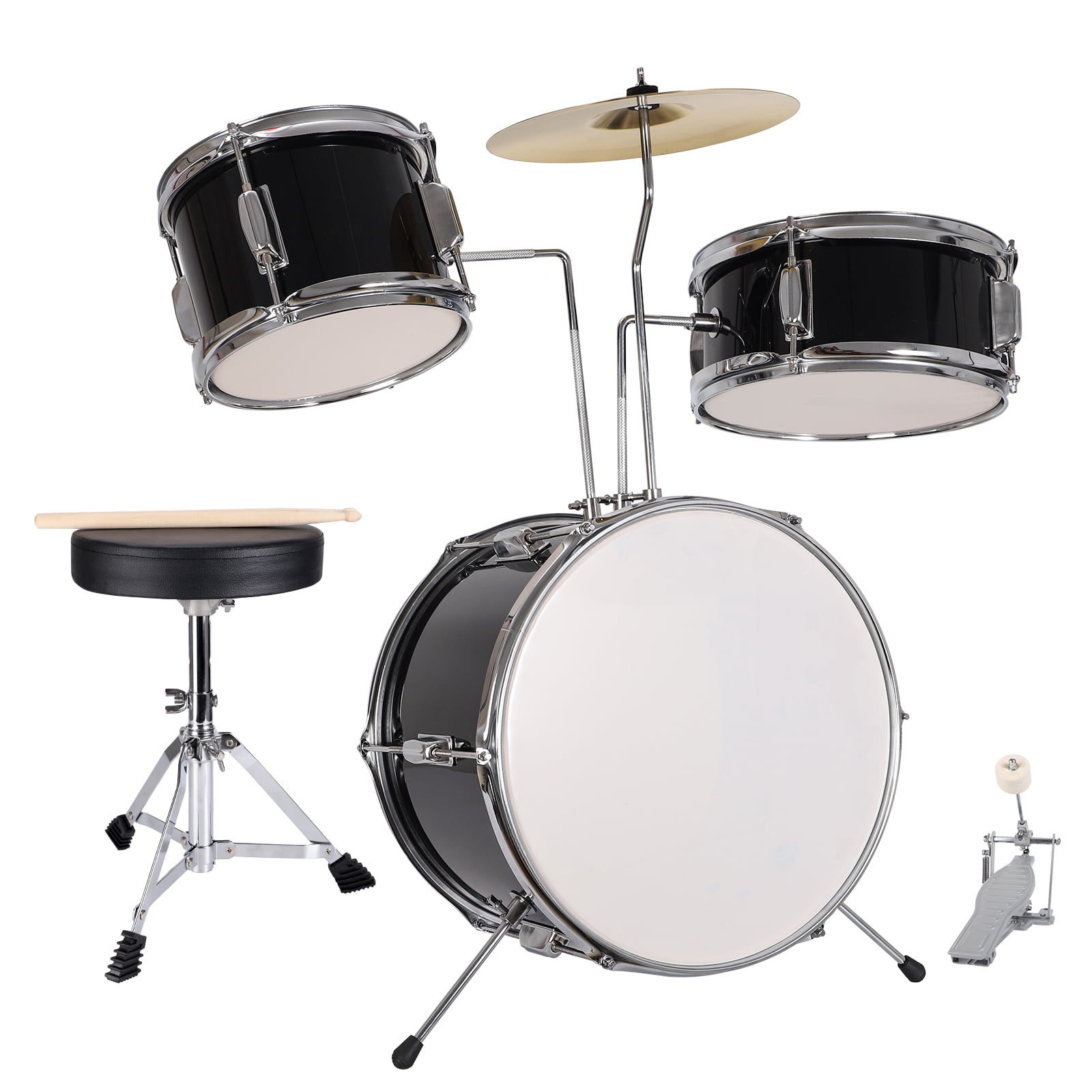 Vebreda 3Piece Kids Junior Beginner Drum Set with Tom Snare Bass Drum