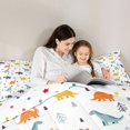 thumbnail image 4 of Homewish Colorful Dino 7-Piece Bedding Comforter Set for Boys Girls,Cartoon Animal Dinosaur King Bedding Sets,Kawaii Woodland Wildlife Ultra Soft Bed Sheets,Ultra Soft Home Decor,Reversible, 4 of 8