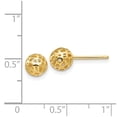 thumbnail image 2 of 14k Yellow Gold Polished Fancy Ball Post Earrings 6.5x6.5mm Wide Ball Earring for Women, 2 of 2