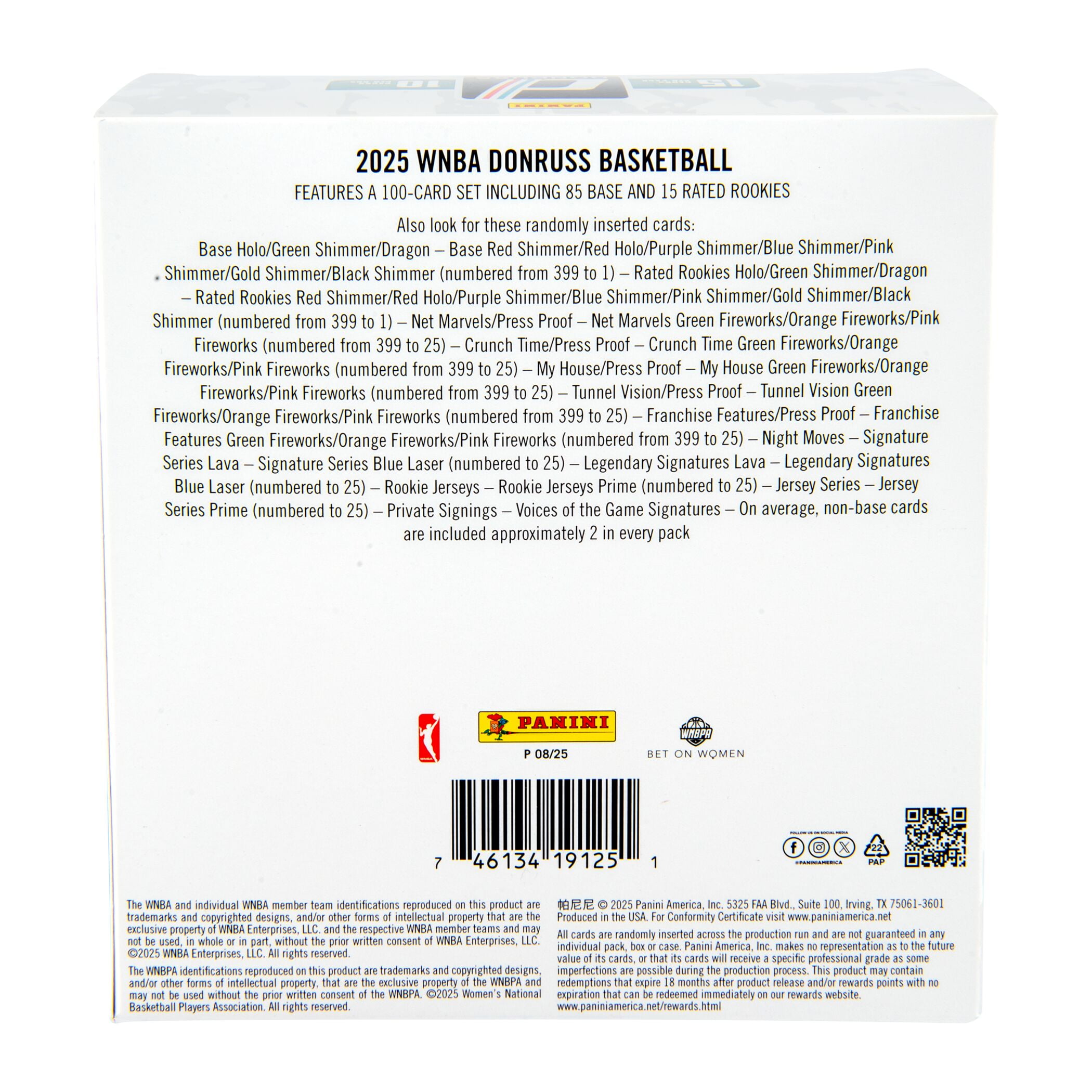 2025 Panini WNBA Donruss Trading Cards Mega Box