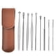 thumbnail image 1 of Kit portátil de 9 piezas para la eliminación de cerumen, herramienta de limpieza de cerumen de acero inoxidable para acupuntura de oídos y cuchara para oídos, 1 of 1