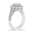 thumbnail image 2 of Ladies double halo diamond engagement ring 14 karat with 2 carat Round White Sapphire Center, 2 of 6