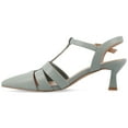 thumbnail image 3 of Journee Womens Jazlynn Buckle Kitten Heel Pointed Toe Pumps, Widths Available, 3 of 10