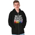thumbnail image 4 of Big Gay Bearded Funcle Uncle Rainbow Zip Hoodie Sweatshirt Men Brisco Brands M, 4 of 6