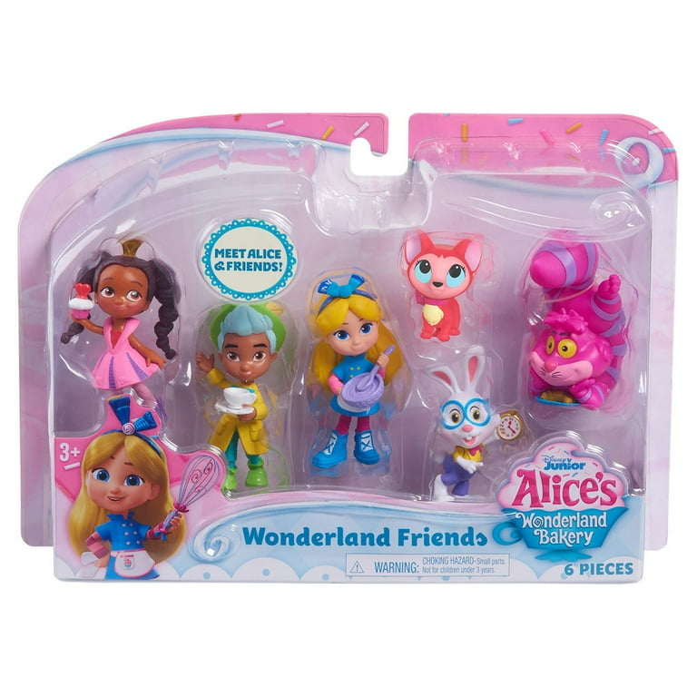 Disney Junior Alice's Wonderland Bakery Friends, 3 Inch Figure Set of 6,  Kids Toys for Ages 3 up 