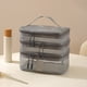 thumbnail image 5 of Bolsa de malla para artículos de tocador, bolsa de almacenamiento de cosméticos multicapa para viajes de negocios, gran capacidad, portátil, para artículos diversos., 5 of 6