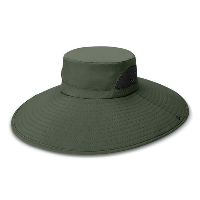 Faithtur Men Sun Hat with Adjustable Chin Rope, Bucket, Wide Brim Cap