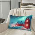 thumbnail image 4 of Plush Throw Pillow Covers, Aurora Borealis Village Pillow Cases with Invisible Zipper, Breathable Microfiber Pillow Cases Standard Size for Sleeping Bedroom Sofa Living Room 16x24, 4 of 5