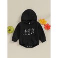 thumbnail image 2 of LMLYSoH Baby Halloween Sweatshirt Romper Funny Skeleton Print Long Sleeve Hooded Bodysuit Newborn Clothes, 2 of 9