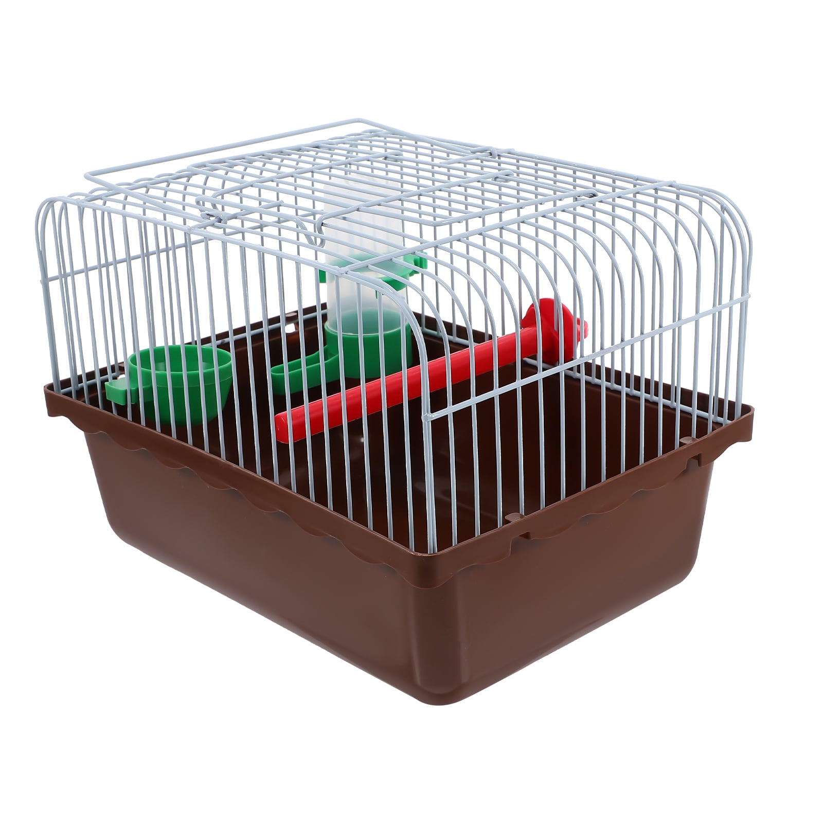 TOYMYTOY Versatile Bird Carrier Travel Cage with Perch and Feeding Station in Coffee