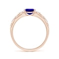 thumbnail image 2 of ANGARA Natural Oval Tanzanite Vintage Style Ring with Diamond Accents in 14K Rose Gold for Women (Size-7x5mm) | December Birthstone, Anniversary, Jewelry Gift for Women | Natural Tanzanite Ring, 2 of 8
