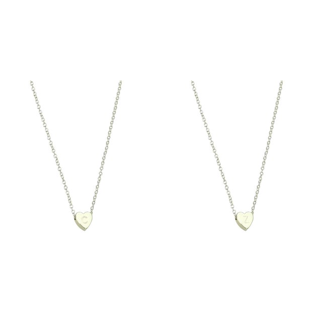 (Lot de 2) Rinsvye 26 Pendentifs en Forme de Cœur Initiales pour Colliers Collier Alphabet pour Femmes Collier pour Femmes Colliers pour Femmes Colliers Étoilés pour Femmes Colliers en Or Initiaux Alphabet Z 26