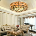 thumbnail image 6 of 23 In Tiffany Style Stained Glass Shade Flush Mount Ceiling Lamp LED Light for Living Rooms, Bedrooms, 6 of 18