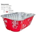 thumbnail image 3 of 1 lb. Red Holiday Christmas Snowflake Aluminum Foil Small Mini Loaf / Bread Baking Pans with Clear Dome Lids (Pack of 6 Sets), 3 of 8