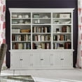 thumbnail image 2 of Beaumont Lane Mahogany Pure White Bookcase Rectangular Adjustable Shelving 94.5" Unassembled, 2 of 3