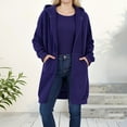thumbnail image 3 of Long Hoodies for Women 2025 Long Sleeve Zip Up Plain Hooded Sweatshirt with Pockets Cardigan Jacket Coat, 3 of 5