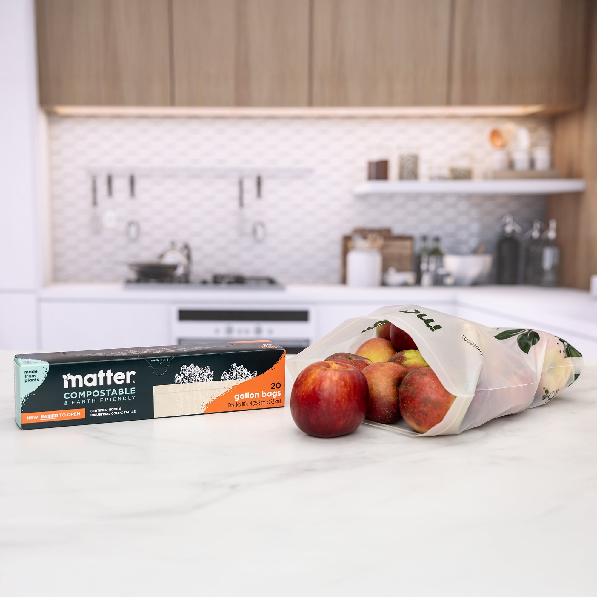 (3 pack) Matter Compostable Gallon Food Storage Bags, 20 Count