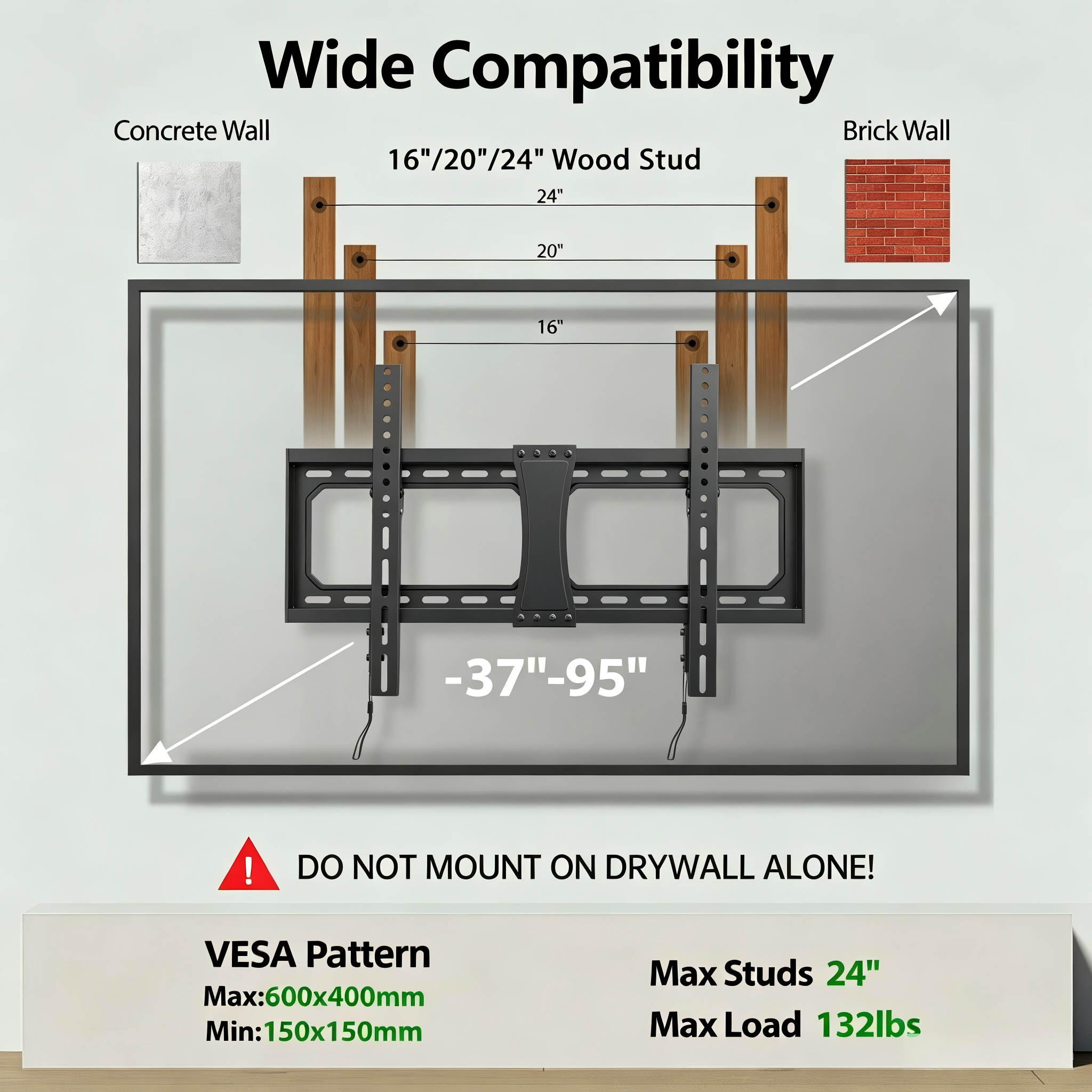 USX MOUNT Large Tilting TV Wall Mount 37–95 Inches photo 5
