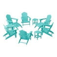 thumbnail image 3 of WestinTrends Highland 12-Piece HDPE Outdoor Patio Furniture Adirondack Chair Conversation Table Set, Turquoise, 3 of 15