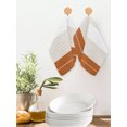 thumbnail image 2 of Orange Beige Stripe Kitchen Dish Towels for Drying Dishes Set of 2, Modern Art Horizontal Striped Waffle Weave Microfiber Hand Tea Bathroom Towels Quick Dry & Absorbent Towel 12x12, 2 of 7