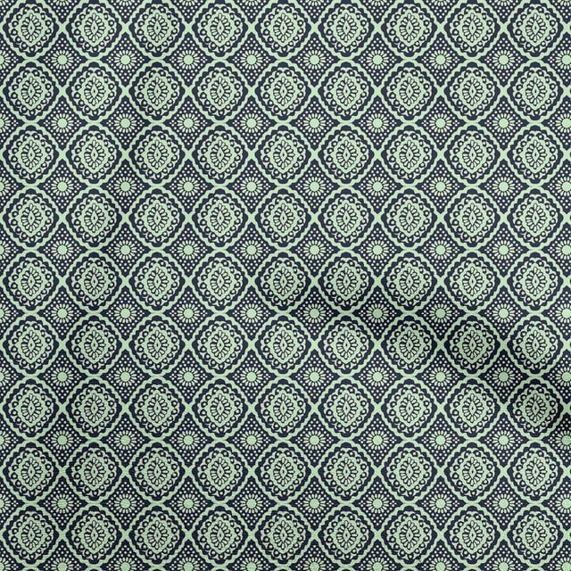 oneOone Cotton Cambric Mint Green Fabric Block Fabric For Sewing Printed Craft Fabric By The Yard 42 Inch Wide