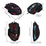 For ZELOTES T-60 7200 DPI 7 Button USB LED Color Cable Gaming Mouse And Mice